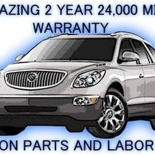 Warranty: 2years, 24,000 miles on parts and labor
