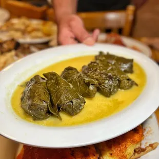 Dolmades - meat and rice stuffed