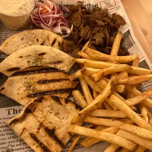 Lamb and Beef Yeeros Platter