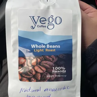 Specialty beans from Yego Coffee. &quot;Natural Anaerobic Processed&quot;