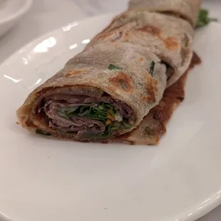 Scallion Pancake Wrapped Beef