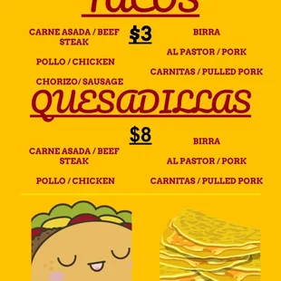 a menu for a mexican restaurant
