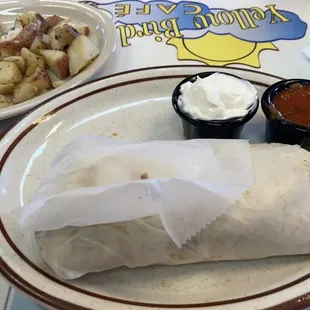 Veggie burrito plus sausage and cheese