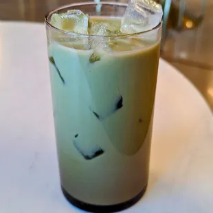 Iced matcha latte