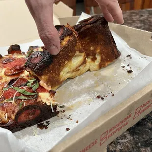 Large pepperoni Detroit style