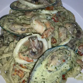 Seafood Pesto Pasta