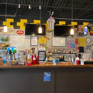 a bar with lots of alcohol