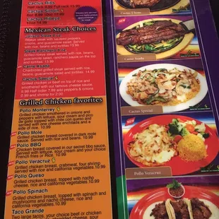 menu, tacos