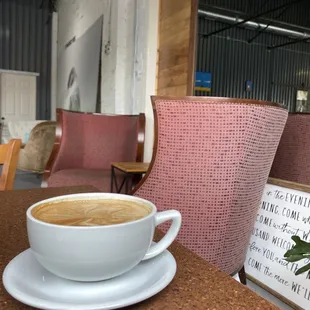 Rob&apos;s Choice Latte: honey, lavender, and oat milk latte.