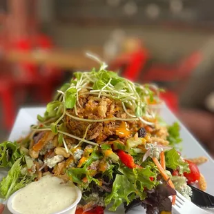 a salad on a white plate