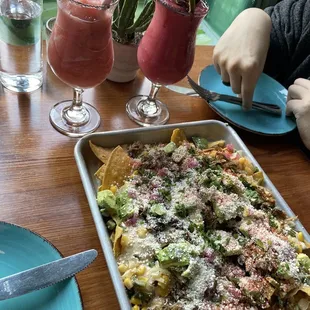 Street Corn Nachos with carnitas add on