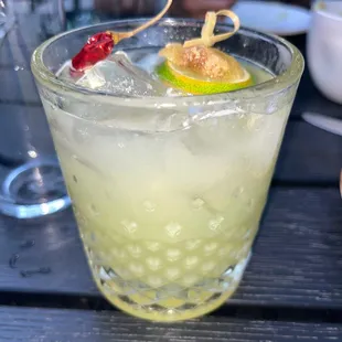 Spicy lime ginger house margarita