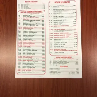 the menu
