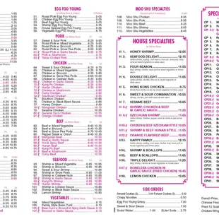 the menu