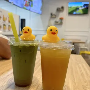 Matcha and fruit tea