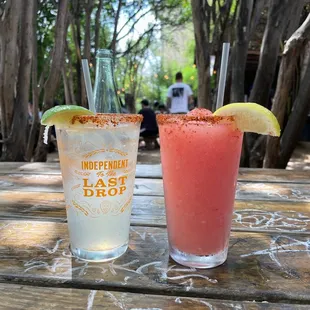 two drinks on a table