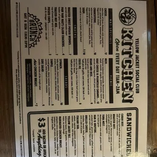 menu