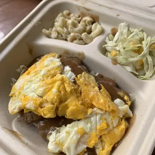 Loco Moco no rice with scrambled eggs