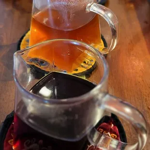 our three teas ready for the pour