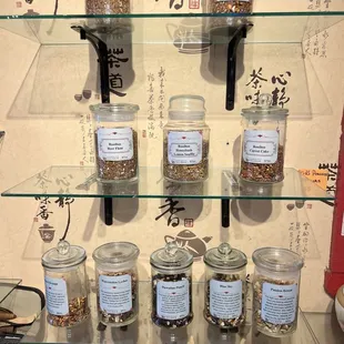 Small sample of the large tea selection