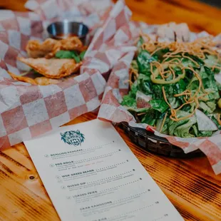 Crab Rangoon and Chinese Chicken Salad