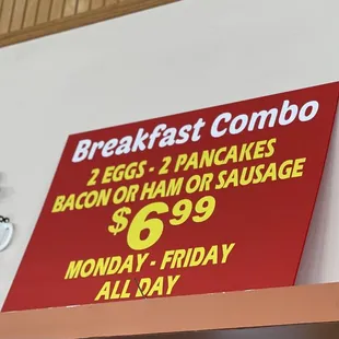 One breakfast combo special