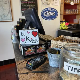 A gentle reminder displayed for all at the ordering counter. #word