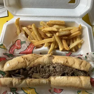 Beef bulgogi sub with fries