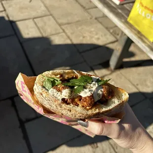 Bbq harissa cauliflower pita