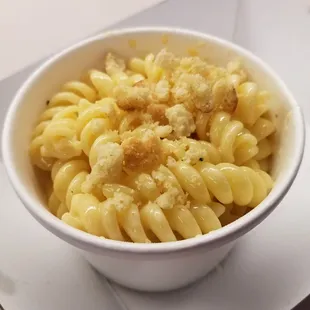 Mac-n-cheese is new for 2017. Add chicken or bacon.