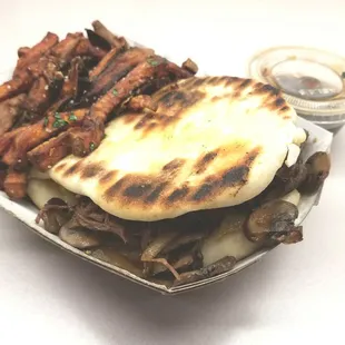 French Dip with sweet potato fries