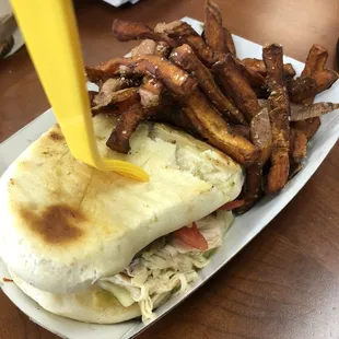 Greenback with sweet potato fries