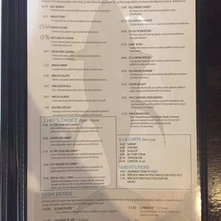 menu