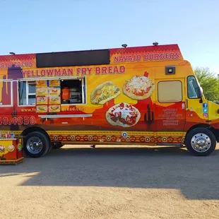 a food truck parked in a parking lot
