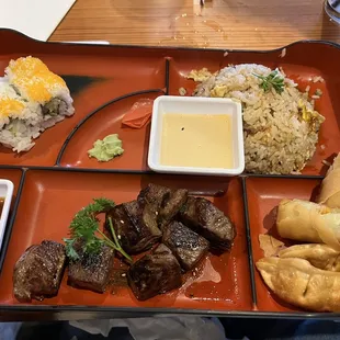 Steak bento box.
