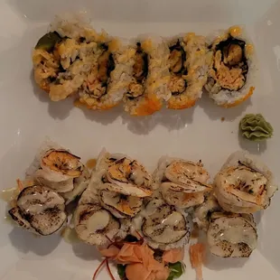 Top is a Big Mouth roll and below is the Derby roll