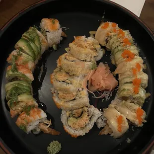 big mouth roll, sunrise roll, heaven roll