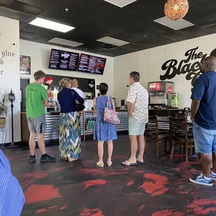 Lobby got busy before noon