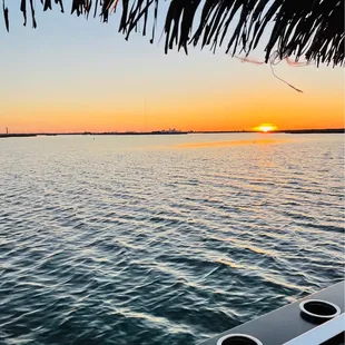 Sunset over the water