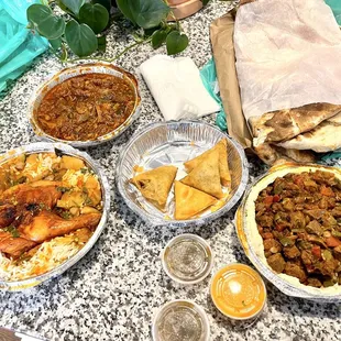 a table full of food