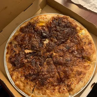 a pizza in a pizza box