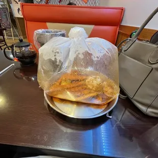 Seafood Boil Combo B with house special sauce and hot heat level