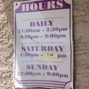 Opens at Noon Sundays