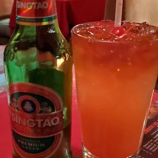 TsingTao and a Mai Tai