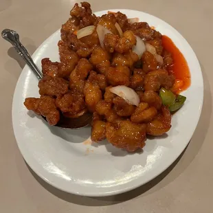 Sweet and sour chicken, I prefer pork but this was pretty good