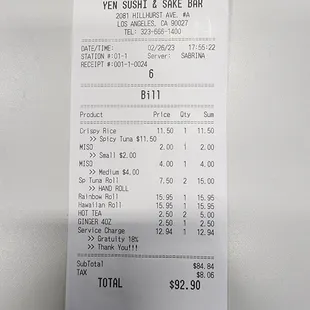 receipt
