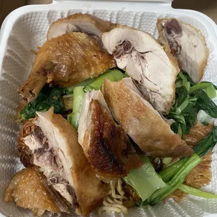 With out the sauce. Oyster sauce chicken cake noodles lunch special