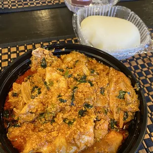Egusi Soup Chicken w/fufu