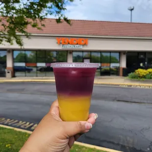 Fresh juice. Hibiscus, pineapple &amp; ginger.