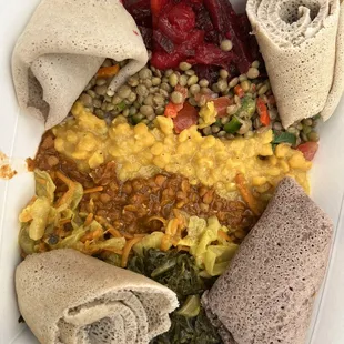 meal in a styrofoam container